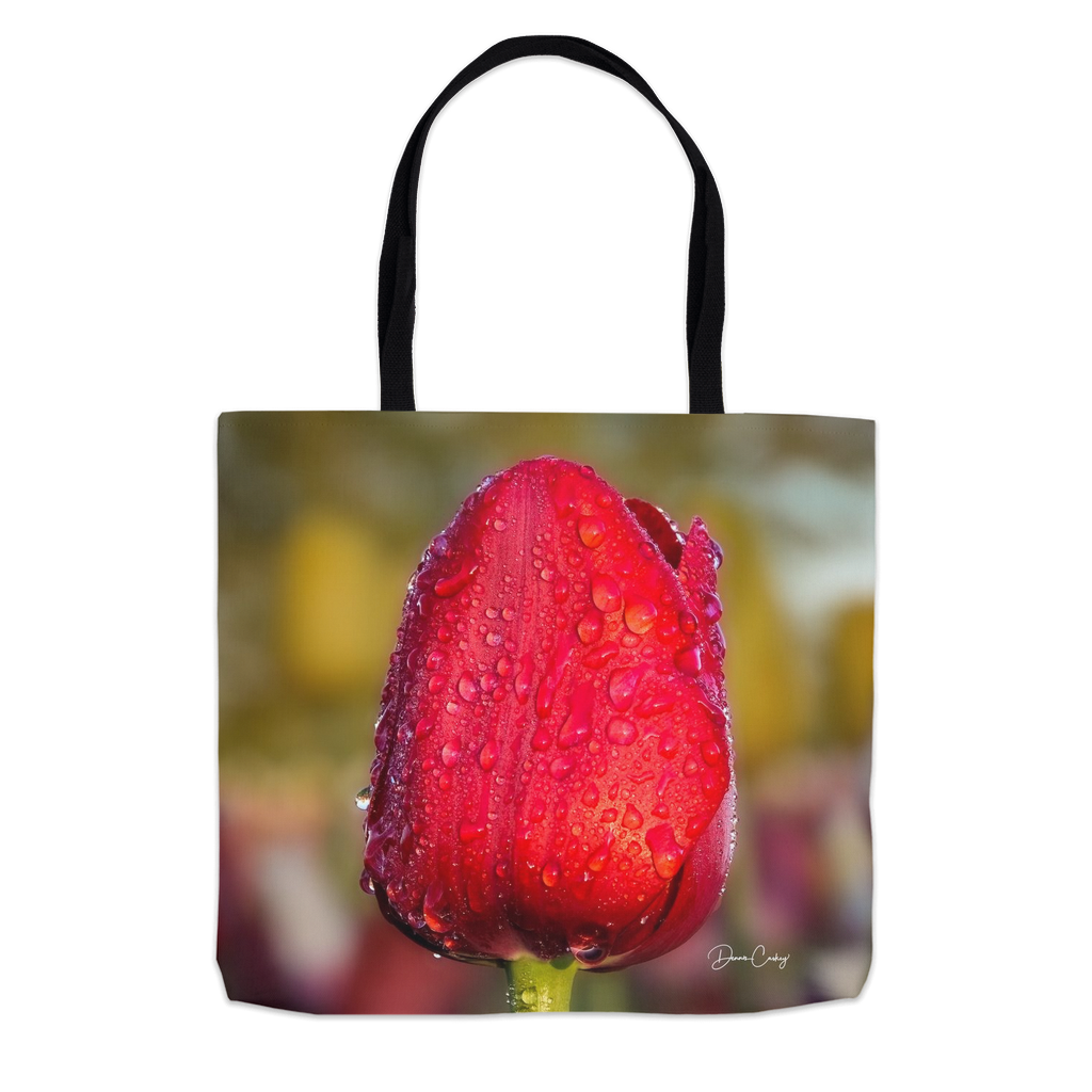 Tote Bag - Dewy Red Tulip 1