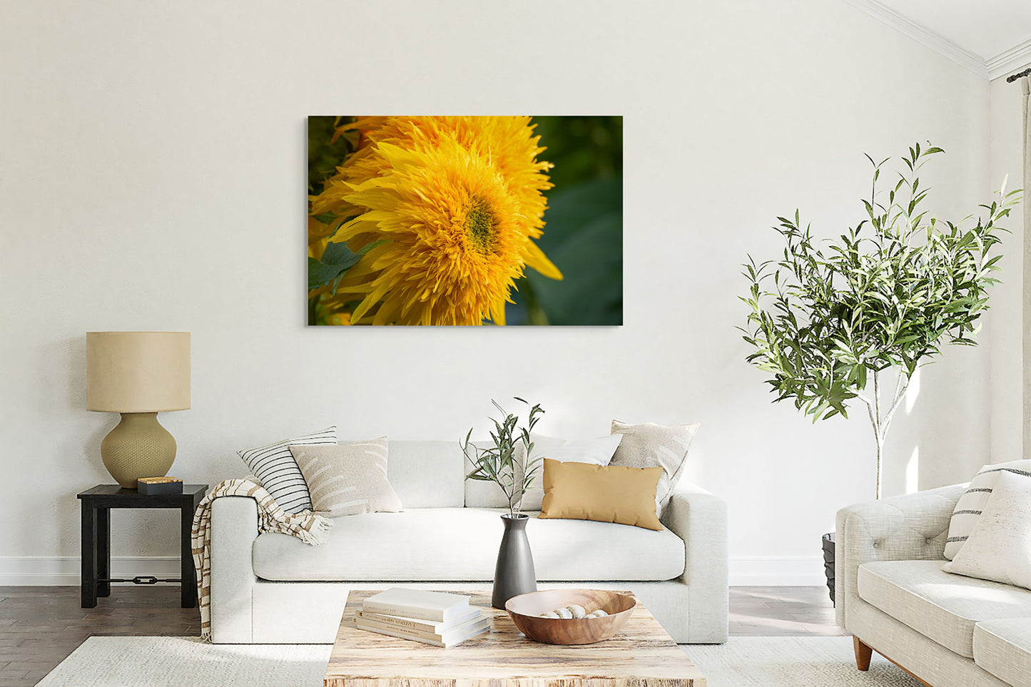 Blooming Sunshine Michigan fine art print by Dennis Caskey in a modern living room setting