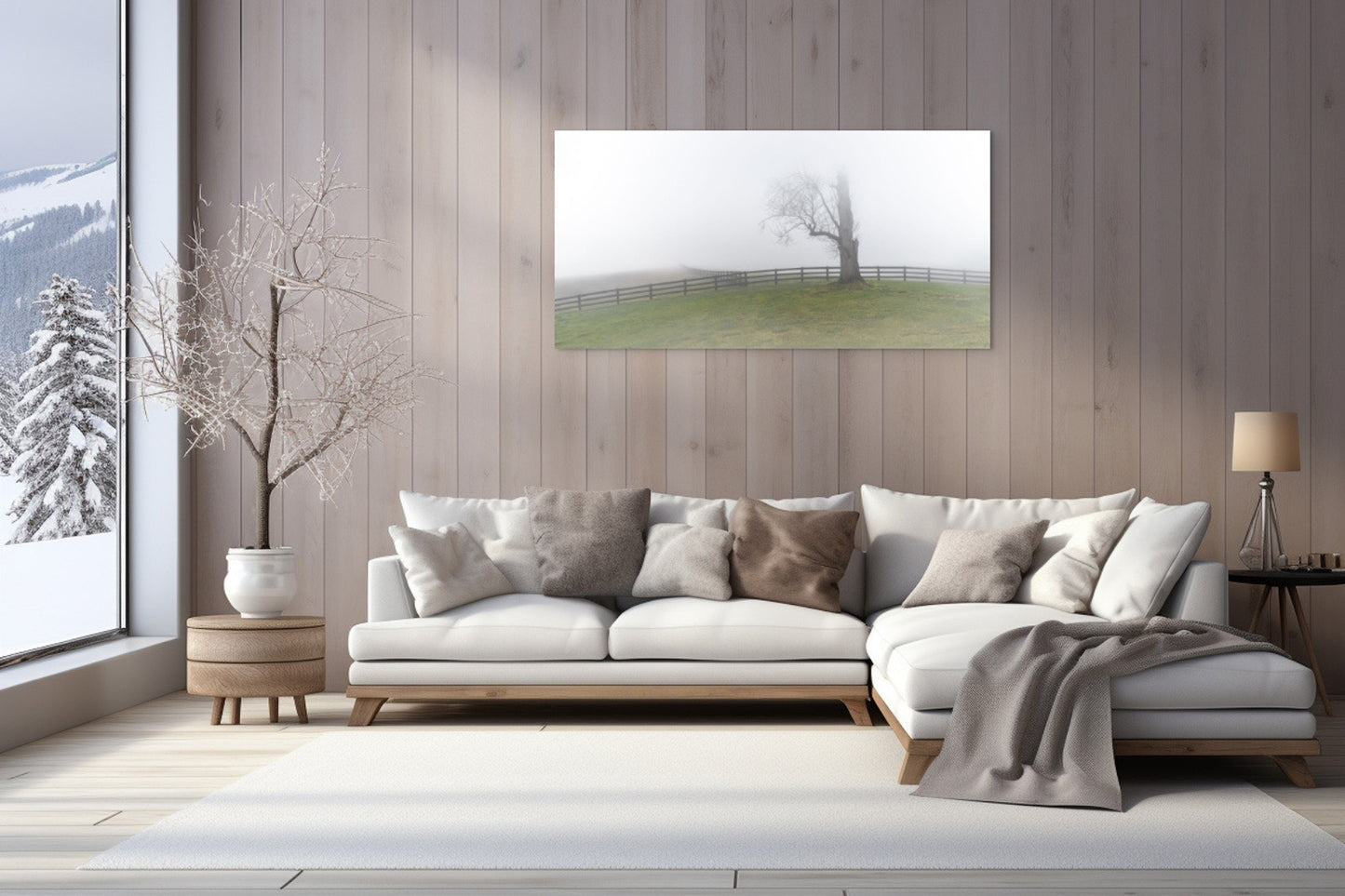 Fading Sentinel Michigan fine art print by Dennis Caskey in a living room setting