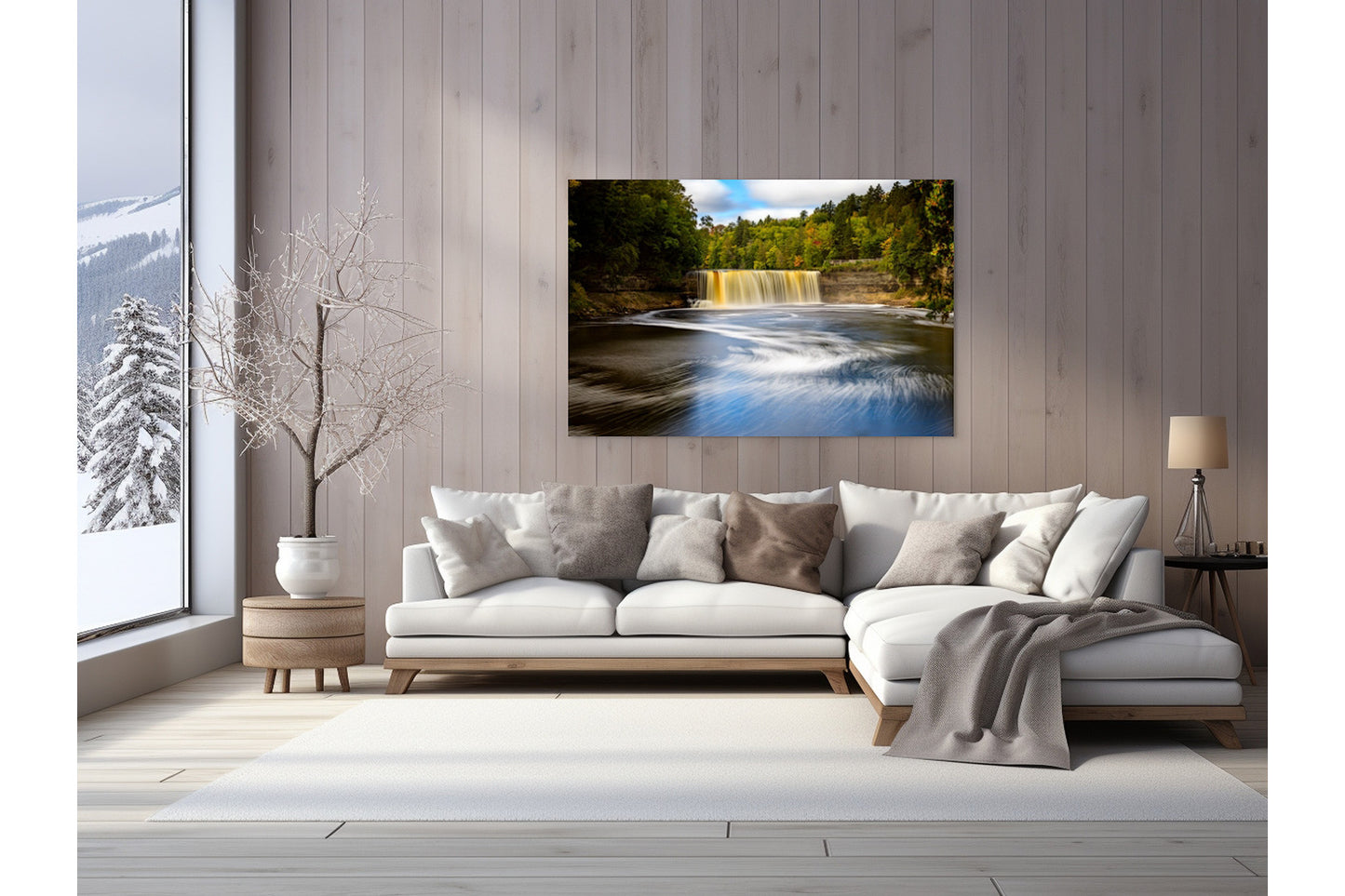 Tahquamenon's Trails Michigan fine art print by Dennis Caskey in a living room setting