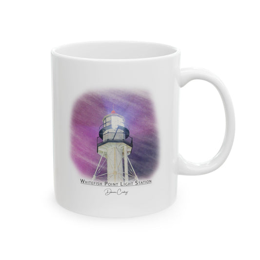 Whitefish Point Light Station Michigan Fine Art Ceramic Mug (11oz, 15oz)