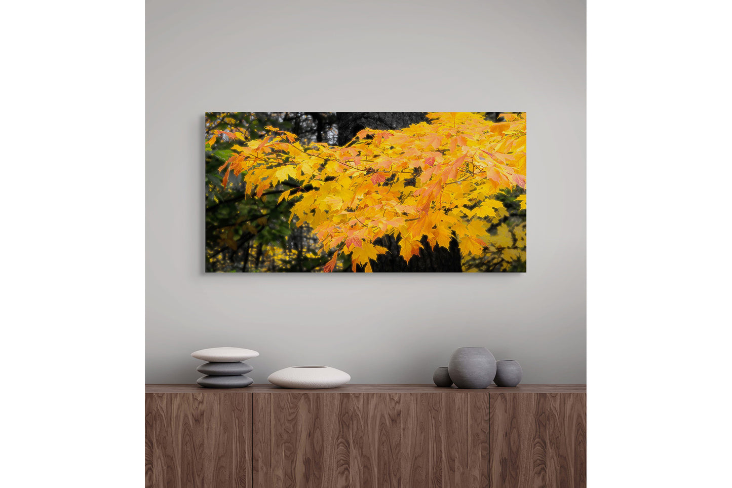 Autumn's Glory Michigan fine art print by Dennis Caskey in a modern office setting