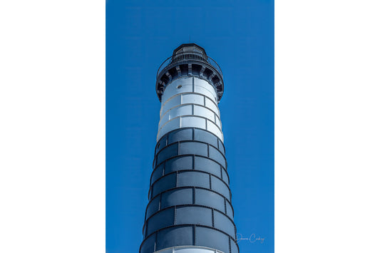 Big Sable Lighthouse, looking up at lighthouse, Michigan lighthouse photo, Ludington State Park, Michigan stock photo