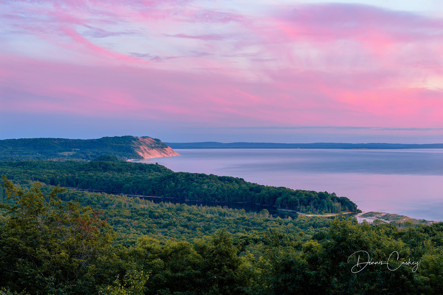 Sunset at Sleeping Bear Dunes National Park Michigan stock photo by Dennis Caskey