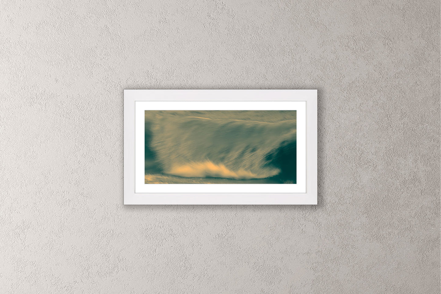 Dreamy Waves III Michigan fine art print in a small white frame by Dennis Caskey