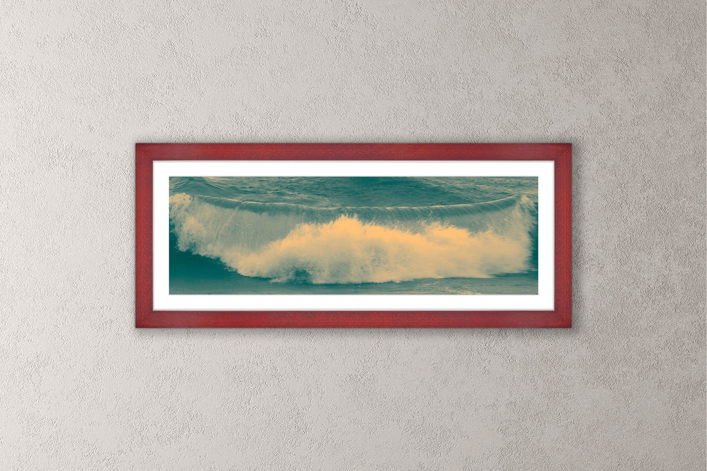 Dreamy Waves I Michigan fine art print in a small cherry frame by Dennis Caskey