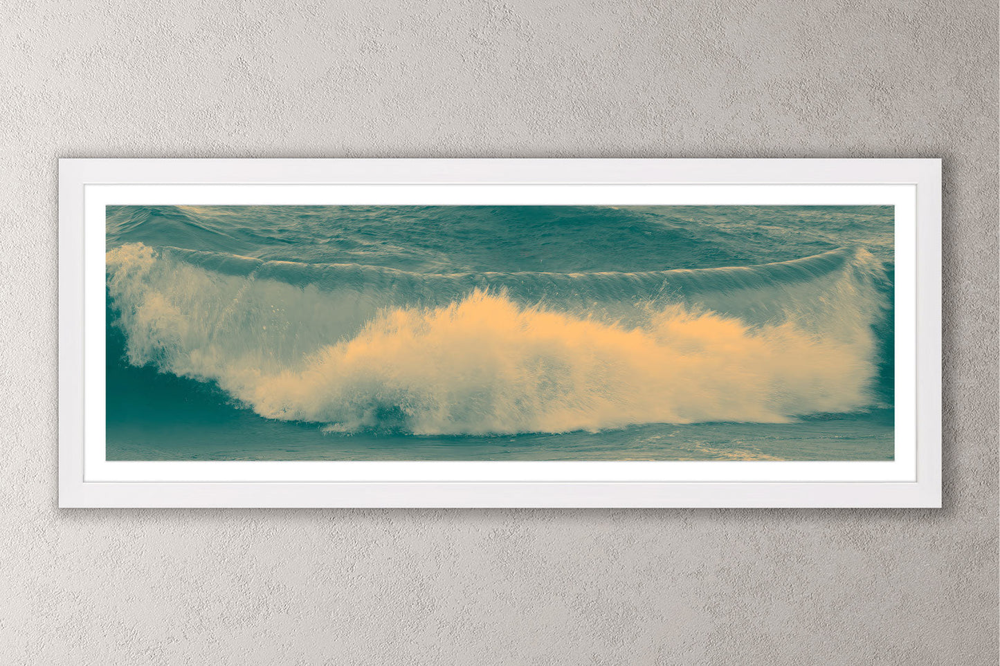 Dreamy Waves I Michigan fine art print in a large white frame by Dennis Caskey