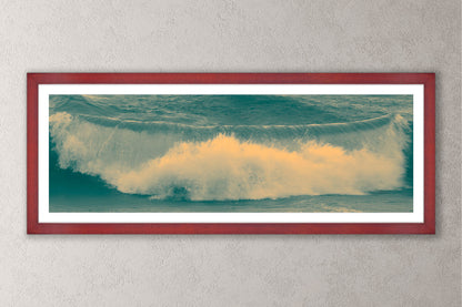 Dreamy Waves I Michigan fine art print in a large cherry frame by Dennis Caskey