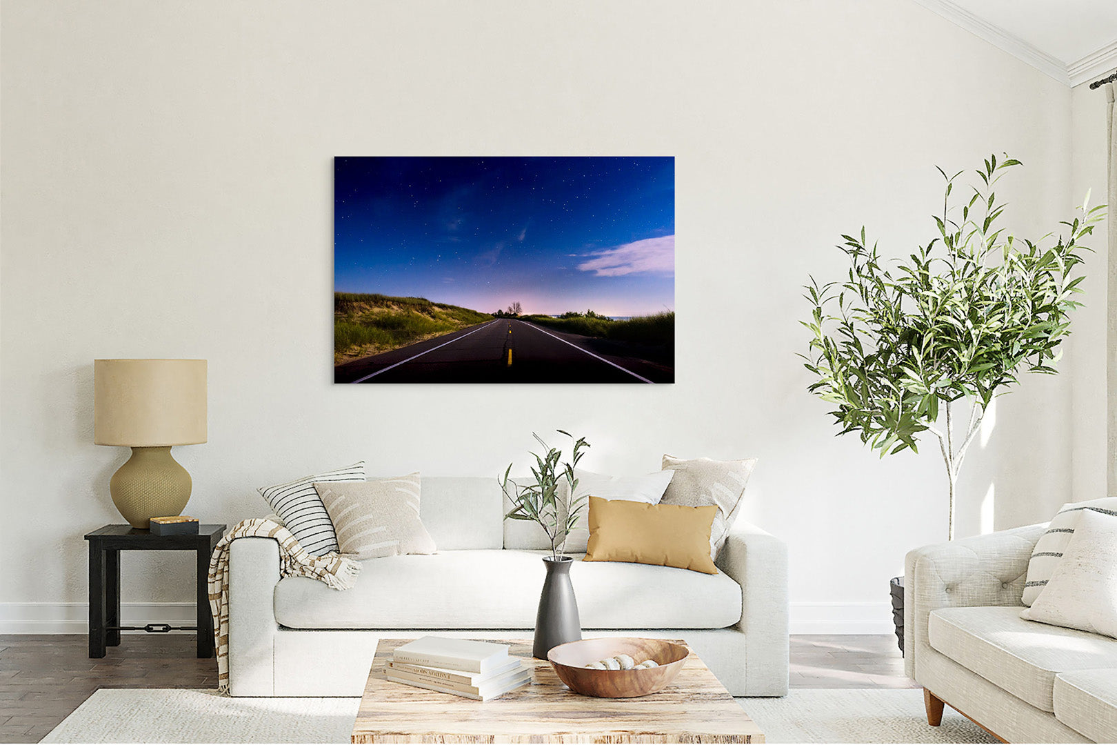 Into the Night on M116 Michigan fine art print by Dennis Caskey in a living room setting