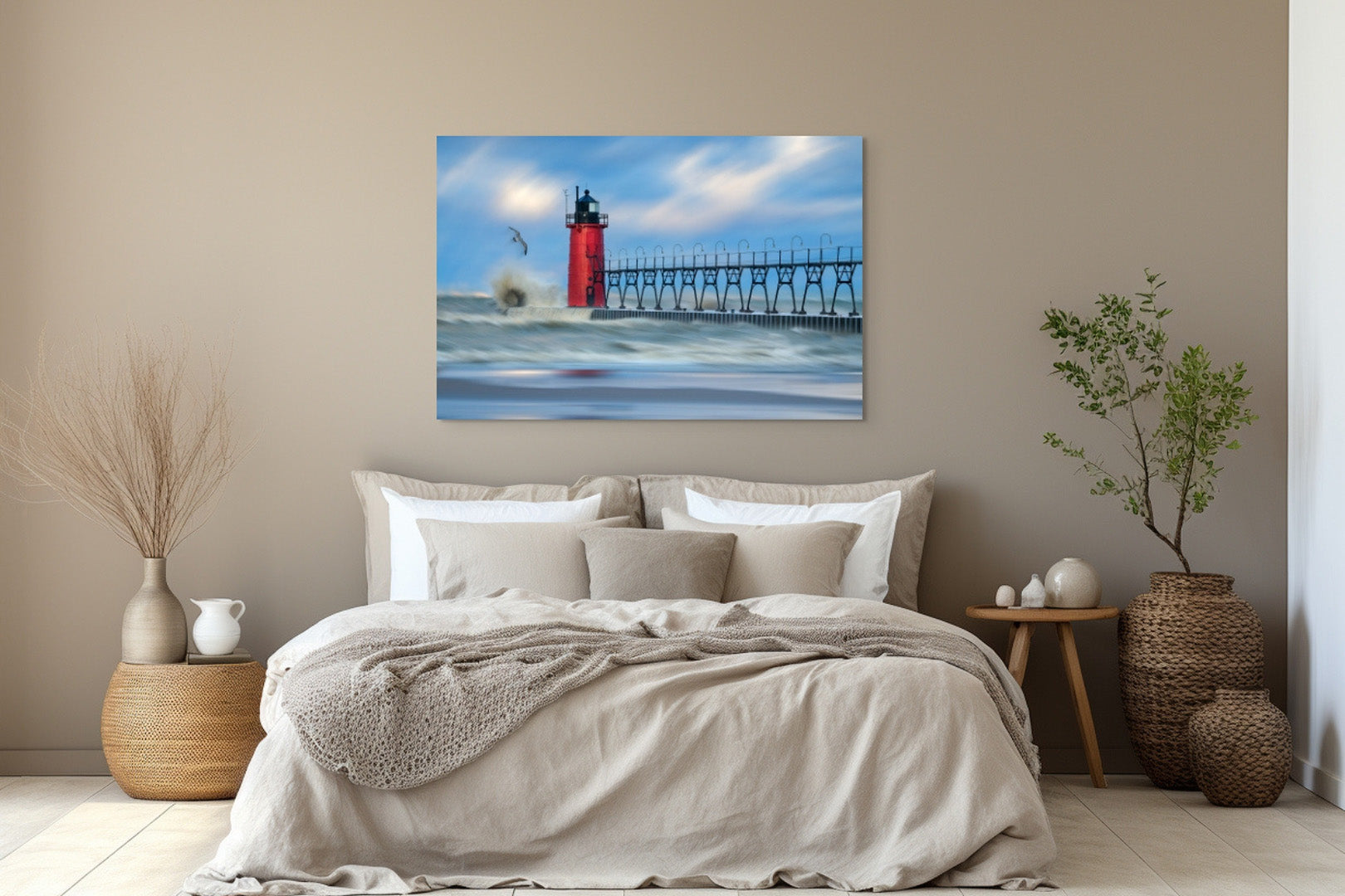 Resilience Michigan fine art print by Dennis Caskey in a bedroom setting