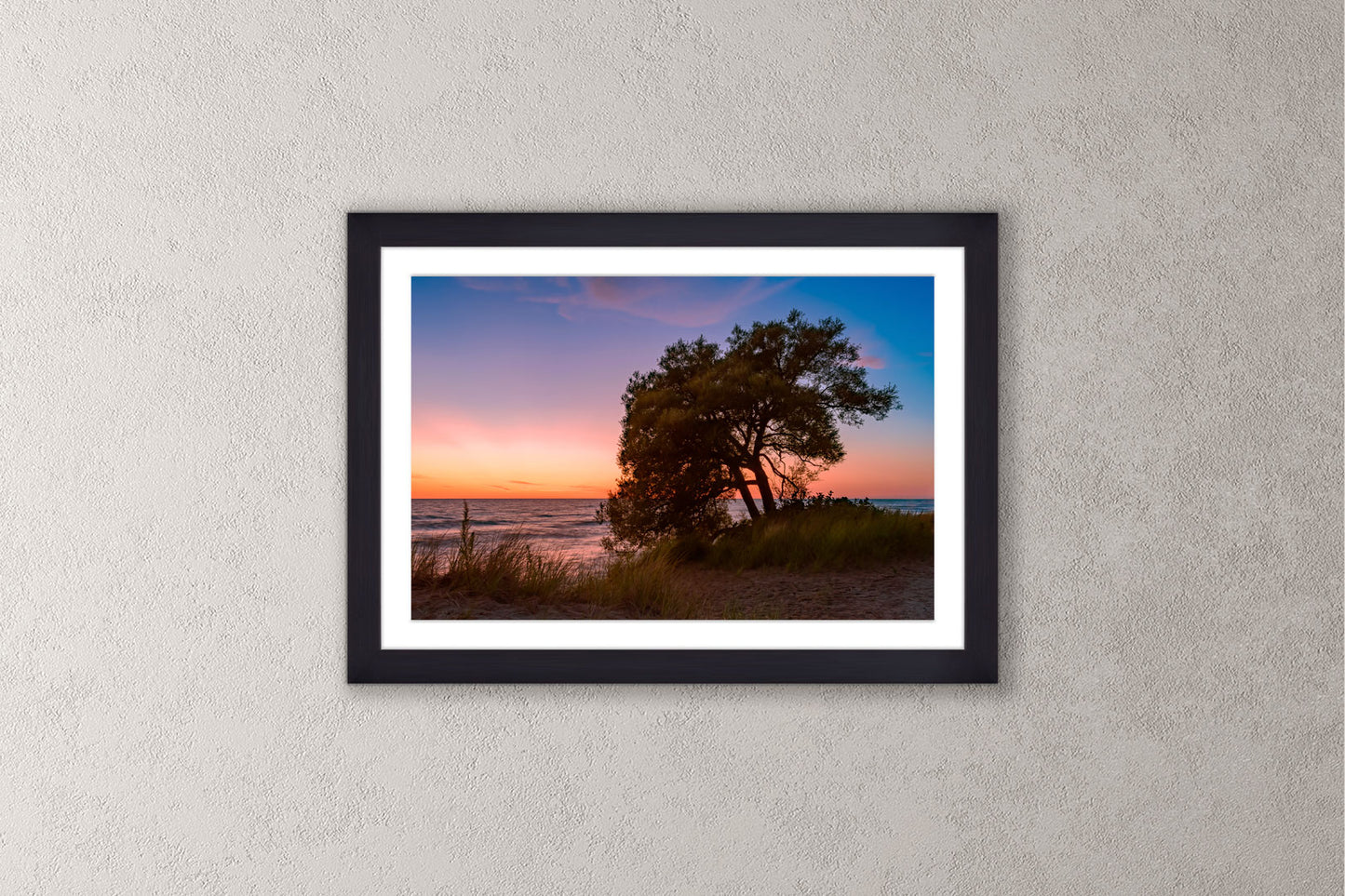 Settling Down Michigan fine art print in a medium black frame by Dennis Caskey