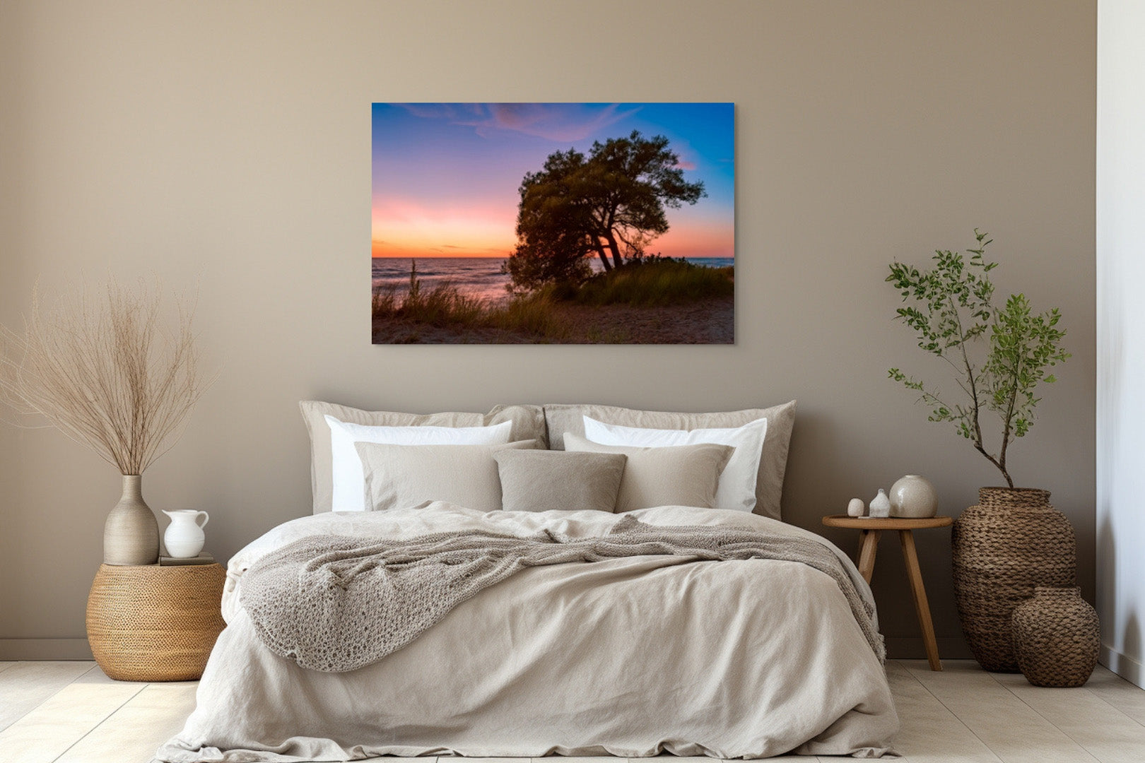 Settling Down Michigan fine art print by Dennis Caskey in a bedroom setting