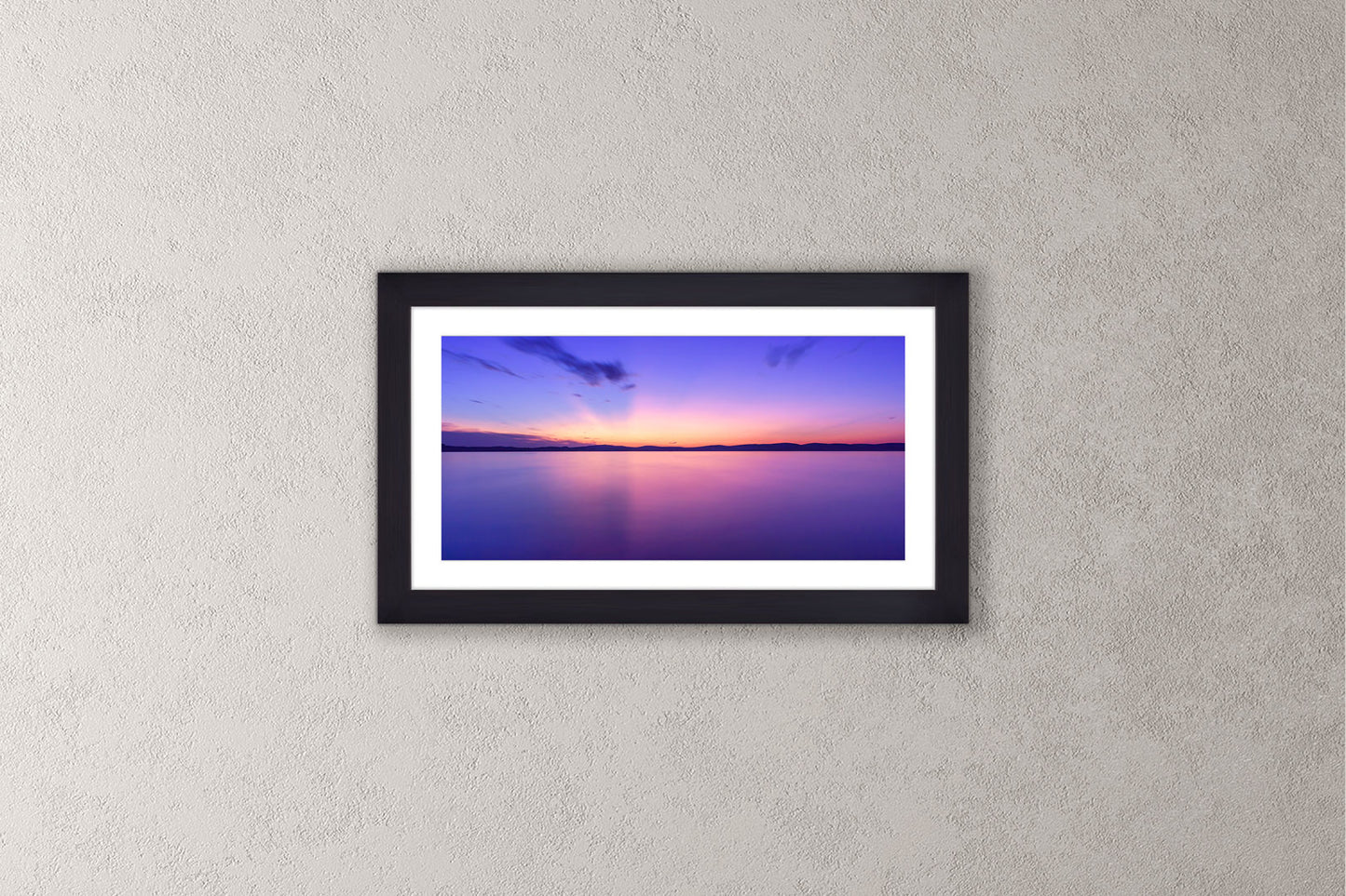 Silver's Afterglow Michigan fine art print in a small black frame by Dennis Caskey